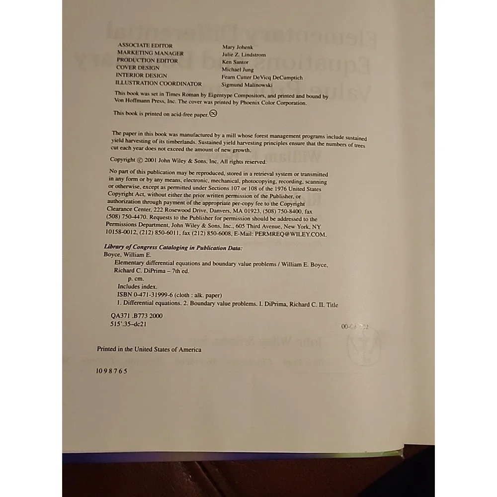 Elementary Differential Equations and Boundary‎ Value Problems Seventh Edition